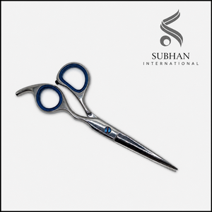 Ciseaux de barbier professionnels de haute qualité pour une coupe de cheveux fluide, ciseaux de coiffeur haut de gamme avec design de poignée bleue - Product Image 1