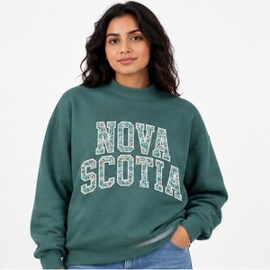 เสื้อสเวตเชิ้ตคอกลมสไตล์วาร์ซิตี้สำหรับผู้หญิง Nova Scotia แบบโอเวอร์ไซส์ พิมพ์ลายตัวอักษร ผ้าฟลีซ สวมใส่สบาย สไตล์สตรีทแวร์ - Product Image 2
