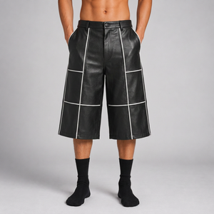 Pantalones Cortos de Cuero Oversize de 450 GSM al por Mayor, Estilo Baggy, para Propietarios de Boutiques, Personalizados - Product Image 3