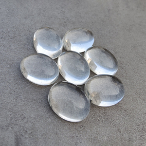คริสตัลควอตซ์ธรรมชาติใสเกรด AAA+ รูปไข่แบบคาโบชอง ด้านหลังแบน ขนาดปรับเทียบแล้ว สำหรับทำเครื่องประดับ - Product Image 6