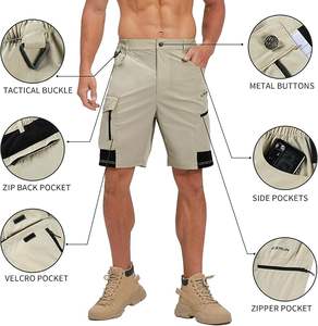 กางเกงขาสั้นคาร์โก้สำหรับผู้ชาย EZRUN แห้งเร็ว เหมาะสำหรับกอล์ฟ กิจกรรมกลางแจ้ง ทำงาน ทำกิจกรรมทางยุทธวิธี มีกระเป๋าหลายช่อง สำหรับตกปลาและเดินทาง - Product Image 5