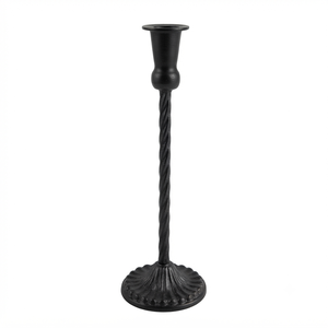 Tabletop <b>Black</b> Iron <b>Candlestick</b> Holders Set of 3 Twisted Design Home Living Area Decoration Durable Metal Candle Holders - Product Image 4