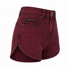 Shorts décontractés pour femmes à taille élastique, délavés à l'acide, 100 % coton, écologiques, faible MOQ, dernier design, vente chaude, respirants, marque privée - Product Image 2