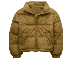 Women <b>Jackets</b> Custom OEM Printed <b>Cropped</b> <b>Puffer</b> <b>Jacket</b> for Women Customized Logo Casual Winter for Women With Pockets - Product Image 1