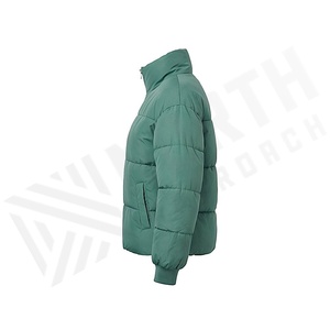 Hooded Quilted Waterproof <b>Bubble</b> Jacket Black Full Sleeve Winter Windproof Cotton Shell Knitted Fabric Polyester Filling Stand - Product Image 3