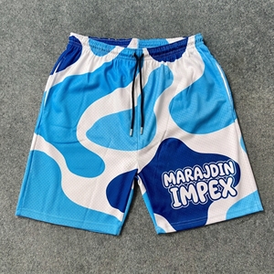 Custom Double <b>Layers</b> Sublimation Eco-Friendly Breathable Polyester Casual Men's Shorts 5 Inch Inseam Gym Basketball Mesh Knee - Product Image 3