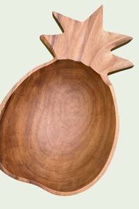 Plato y Tazones Decorativos de Madera de Mango Ecológica Hechos a Mano con Diseño de Piña para Uso en el Hogar y Hoteles - Product Image 3