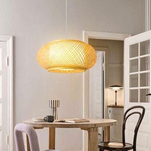Antique Traditional Bamboo Rattan Lampshade High Quality Handmade European Chinese Pattern Rustic Modern Home Decor - Product Image 1