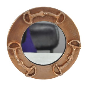 Decorative <b>Mirror</b> Antique Round <b>Framed</b> Copper Finish Horse Bit Design Wall <b>Mirror</b> Handmade Metal Bathroom <b>Mirror</b> Home Decor - Product Image 5