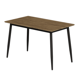 Moderno e minimalista tavolo da pranzo con venature di legno elegante tavolo da cucina resistente in metallo nero gamba facile montaggio per 4-6 persone - Product Image 5