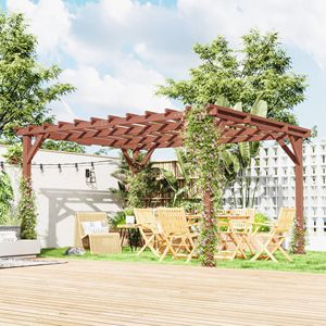 Pergola Moderna in Legno 3,35m x 3,78m, Elegante Gazebo da Esterno per Patio, Terrazza, Giardino, Prato, Pergolato per Vigneti - Product Image 2