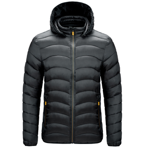 Outdoor Winter Stand Collar Hooded Anti-Bacterial <b>Canvas</b> Puffer <b>Jacket</b> with Front Logo Customizable for Men - Product Image 2