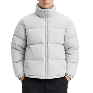 Fashionable Casual Puffer <b>Jacket</b> for <b>Men</b> & Women Winter Keep <b>Warm</b> Stand Collar Zipper Closure Windproof Eco-Friendly Custom Logo - Product Image 1