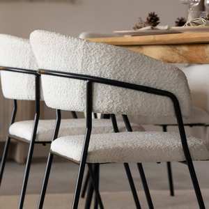 เก้าอี้ทรงกลมวานดานา เวอร์เท็กซ์ เซโนวาผ้าบูเคลสีขาว (ชุด 2 ตัว) - Product Image 5