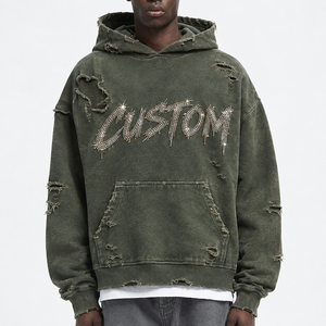 Sweat-shirt homme rouge en molleton épais, vente en gros pour les détaillants de boutiques américaines avec étiquette privée - Product Image 5