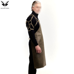 Delantal de cuero texturizado para hombre, uniforme de fiesta, estilo vintage, delantal de camarero de piel sintética, uniforme para el personal de discoteca - Product Image 3