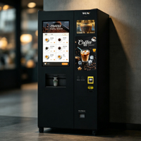 Distributeur automatique de café en libre-service TCN 24h/24 et 7j/7, sur pied, entièrement automatique, pour boissons chaudes, pour les commerces de détail