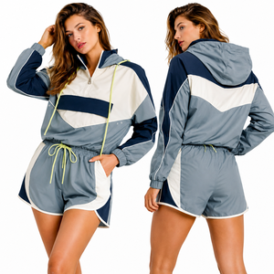 Ensemble de survêtements en nylon pour femmes, deux pièces, légers, pour l'entraînement, vente en gros, fabricant de vêtements de sport pour femmes, jogging en nylon - Product Image 6