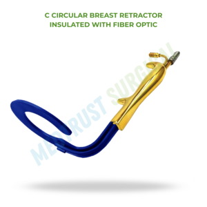 C Circular Breast Retractor Insulated With Fiber <b>Optic</b> 23cm Surgical <b>Instrument</b> Breast Surgery Retractor Tool - Product Image 2