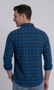 Chemise tissée unisexe Enovate à carreaux, double boutonnage, manches longues, coupe classique, décontractée, respirante, 100 % coton, pour adulte, été - Product Image 3