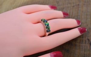 925 Sterling Silver Natural Black Opal <b>Ring</b> Handmade Gemstone Band <b>Ring</b> Fine Jewelry Wholesale Manufacturer Custom Bulk Supply - Product Image 5