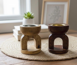 Porte-encens rustique en bois fait main, écologique et biologique, encensoir naturel religieux, attrape-cendres pour studio de yoga - Product Image 3