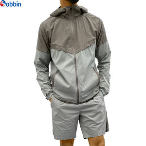 BOBBIN INDUSTRIES Conjuntos Deportivos Hip Hop con Logotipo Personalizado para Hombre, Chaqueta Cortavientos, Pantalones Cortos, Conjunto Deportivo con Bloques de Color Personalizados, Transpirable - Product Image 6