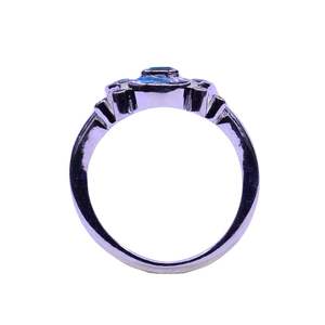 Wedding Wear 925 Sterling <b>Silver</b> Gold Plated Jewelry <b>Emerald</b> Blue Topaz White Topaz Gemstone Women Wear <b>Ring</b> - Product Image 5