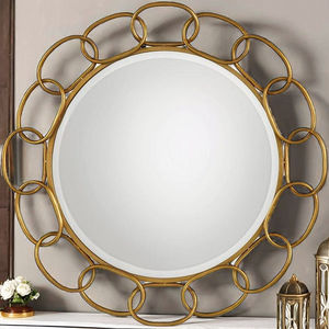 Miroir mural en fer finition sur mesure, design moderne de ferme, cadre en aluminium, décoration murale écologique pour mariage, anniversaire - Product Image 1