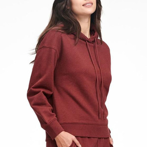 Unisex Oversized Hooded Sweatshirt Solid Color Casual Crop Length Autumn Wear Knitted Long Sleeve FRENCH TERRY 100% Cotton - Product Image 2