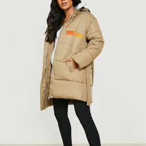 New Arrival <b>Ladies</b> Casual Bubble <b>Coats</b> Bandage Split Spring Women Puffer Jackets <b>Hooded</b> Reversible Waterproof Sequined Knitted - Product Image 4