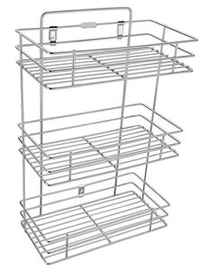 Étagère de cuisine murale à 3 niveaux en acier inoxydable pour rangement de paniers, boîtes à épices et ustensiles - Product Image 1