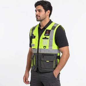 Chaleco de Seguridad Reflectante para Hombre, Ropa de Trabajo de Alta Visibilidad, Tela de Poliéster Duradera, Ajuste Ligero y Cómodo, Industrial y para Exteriores - Product Image 3