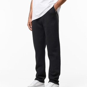 Ensemble de survêtement pour homme en coton noir, molleton épais, col rond, épaules tombantes, coupe oversize, deux pièces, personnalisable - Product Image 6
