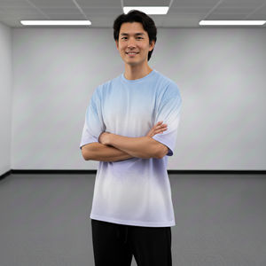 Nouveaux T-shirts Homme Oversize Tendance 100% Coton Effet Pulvérisé Épaules Tombantes Col Rond Manches Courtes Respirants Grandes Tailles Hip Hop - Product Image 6