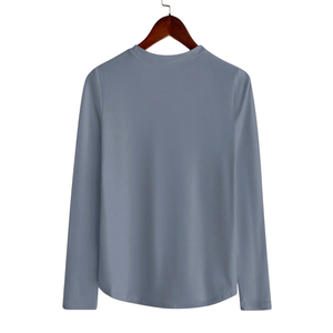 T-shirt à manches longues pour femme, col rond, basique, décontracté, coupe ample, uni, confortable, à porter tous les jours, doux, extensible, imprimé logo, taille XL - Product Image 2
