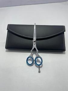 Stainless Steel Sharp Curved Blades Right-Handed Barber Scissors Set with <b>Long</b> <b>Handle</b> Thinning <b>Shears</b> Kit Leather Case - Product Image 2