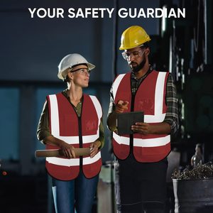 Chalecos de Seguridad Reflectantes de Malla para Hombre y Mujer, Chaleco de Alta Visibilidad con Bolsillos, Ropa de Seguridad para la Construcción, Chaleco de Trabajo de Neón - Product Image 6