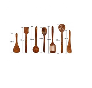 Juego de cucharas de madera desechables ecológicas, utensilios de cocina antiadherentes, soporte para freír, cuencos cuadrados para fiesta, cocina, comedor, pulido para - Product Image 5