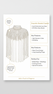 Capa de Hombro Nupcial de Lujo con Perlas de Marfil y Borlas, Chal de Noche con Cuello Alto para Fiesta, Moda Femenina, Capa Ellora 41 - Product Image 6