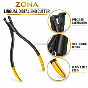 Pince coupante distale lingual en acier inoxydable TC, couleur or et noir, pour orthodontie, avec système de sécurité, instrument dentaire manuel - Product Image 5