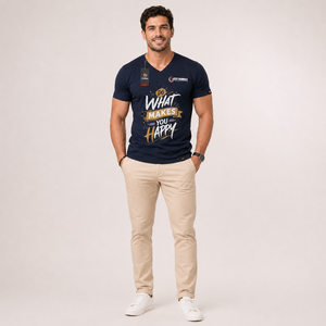Camiseta de Cuello Redondo para Hombre FLY HUMBLE, Manga Corta, Lisa, Casual, Holgada, Azul Marino, 100% Fibra de Bambú, Transpirable, Antiencogimiento - Product Image 2