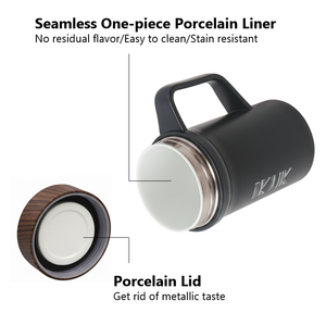 16Oz/500ml Stainless Steel Double Wall Vacuum <b>Flask</b> Portable Tea Mug Porcelain Liner Tea Strainer 4-6hr Hot/8-10hr Cold - Product Image 2