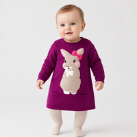 Vêtements pour petites filles, pas cher, vente en gros, pull, lapin de dessin animé, livraison rapide, robe