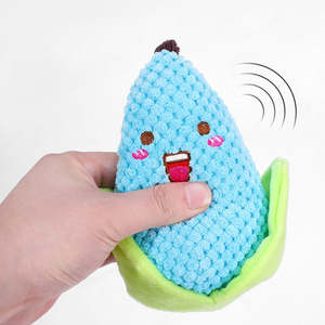 Jouet à mâcher en peluche pour animaux de compagnie, écologique, motif dessin animé, jouet couineur pour chat, mignon maïs, résistant aux morsures, nettoyage des dents - Product Image 4