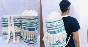 Sac à dos en coton Dari, esthétique chic, écologique, fait main avec soin, exclusif, réutilisable, pour la plage, fantaisie, vintage, mode, avec fermeture éclair - Product Image 2