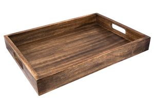 Wooden tray <b>serving</b> board breakfast <b>set</b> rectangular wooden base kitchen accessory food platter - Product Image 2