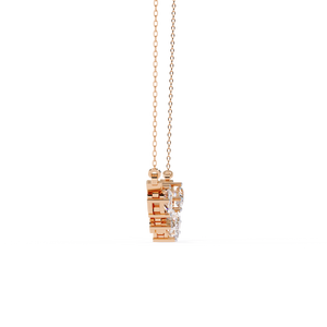 Multi Shape Lab Grown Diamond <b>Pendant</b> Chain Necklace Solid Yellow Rose White Gold Sterling Silver Oval Heart Marquise <b>Emerald</b> Cu - Product Image 6