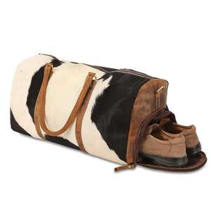 กระเป๋าเดินทางหนังวัวแท้ทรงดัฟเฟิล แฟชั่นพรีเมียม งานแฮนด์เมด น้ำหนักเบา จุของได้เยอะ เหมาะสำหรับเดินทางค้างคืน สไตล์วินเทจ - Product Image 2