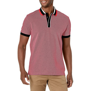 Chemise à manches courtes en piqué gris pour homme, col vert jaune, tissu tricoté décontracté, coupe classique, coton/fibre de bambou, rayée - Product Image 5